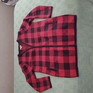 Croft and Barrow Red and Black Cotton Sweater/Jacket Size Large